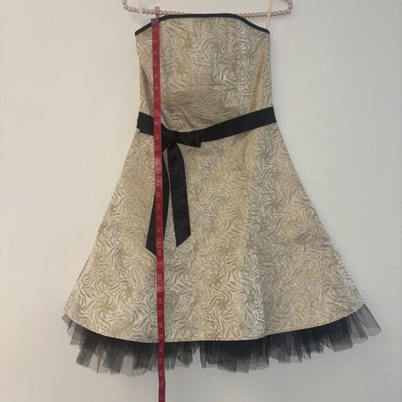 Gunne Sax Dress Sz S 3 Strapless Bow Classy VTG Y2K Whimsigoth 1990s Grunge Rock - Picture 10 of 10